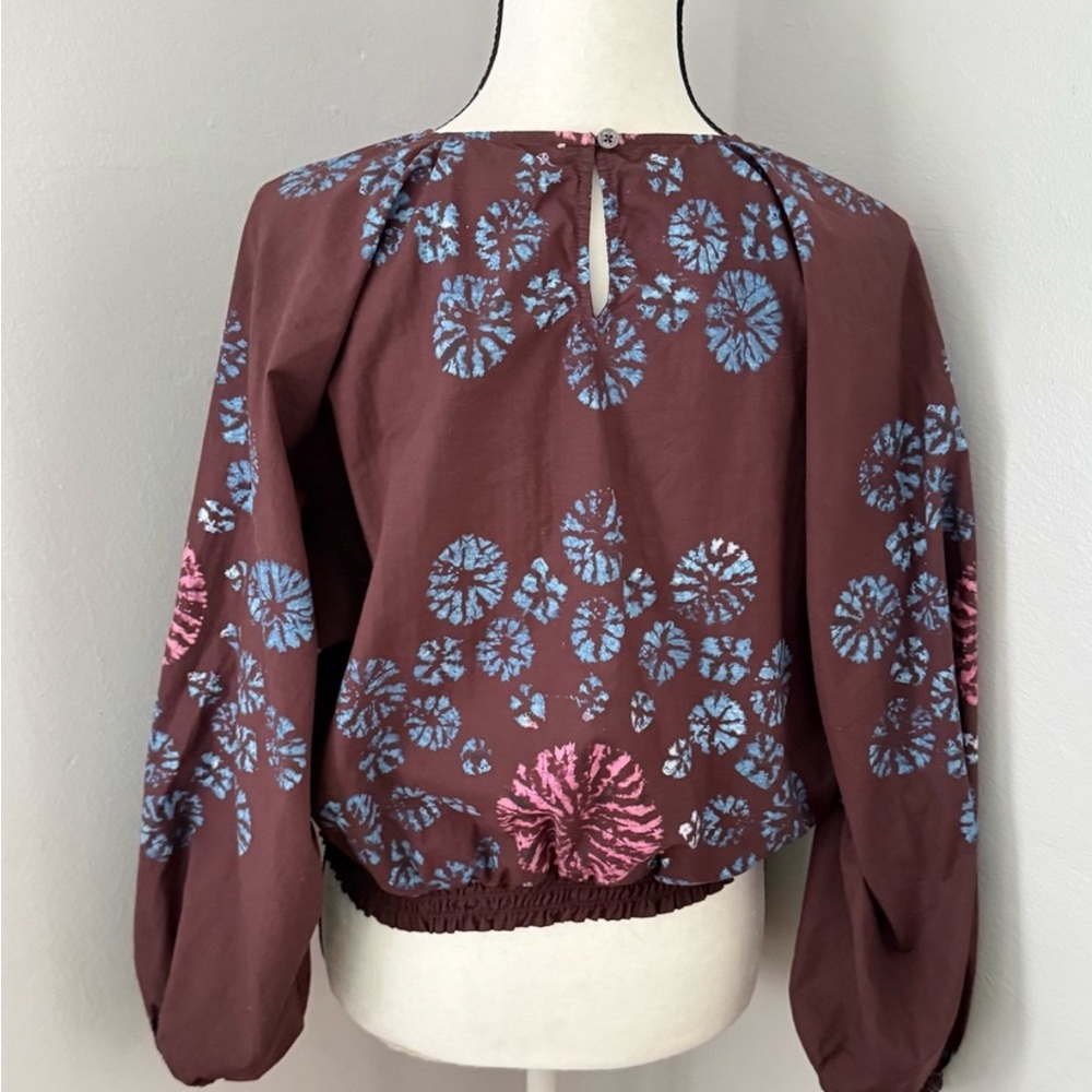 Sea New York Yana Tie-Dye Long Sleeve Cropped Top in Rose Large - Picture 7 of 9